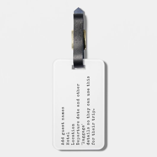 PACK DEINE TASCHEN! FOTO Save the Date Zielort Gepäckanhänger (Rückseite vertikal)