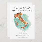 Pack deine Taschen Italien Hochzeit in Urlaubsort Save The Date (Vorne/Hinten)