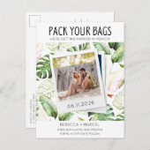 Pack deine Taschen Mexiko Hochzeit Speichern Sie d Ankündigungspostkarte (Vorne/Hinten)