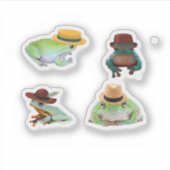 Pack Frösche und Toads in Hats, Frosch, Toad, Hüte Aufkleber (Vorderseite)