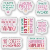 Pack Funny Office Arbeit Sticker Geschenke Mitarbe (Vorderseite)