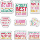 Pack Funny Office Arbeit Sticker Geschenke Mitarbe (Vorderseite)