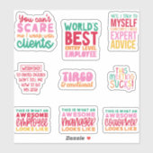 Pack Funny Office Arbeit Sticker Geschenke Mitarbe (Blatt)