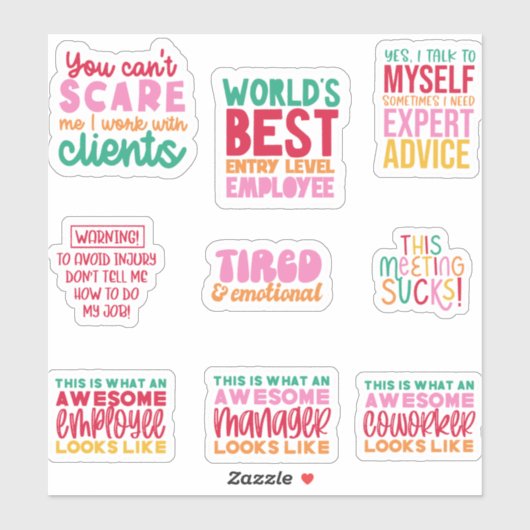 Pack Funny Office Arbeit Sticker Geschenke Mitarbe (Blatt)