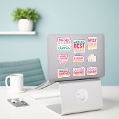 Pack Funny Office Arbeit Sticker Geschenke Mitarbe (Laptop auf Schreibtisch)