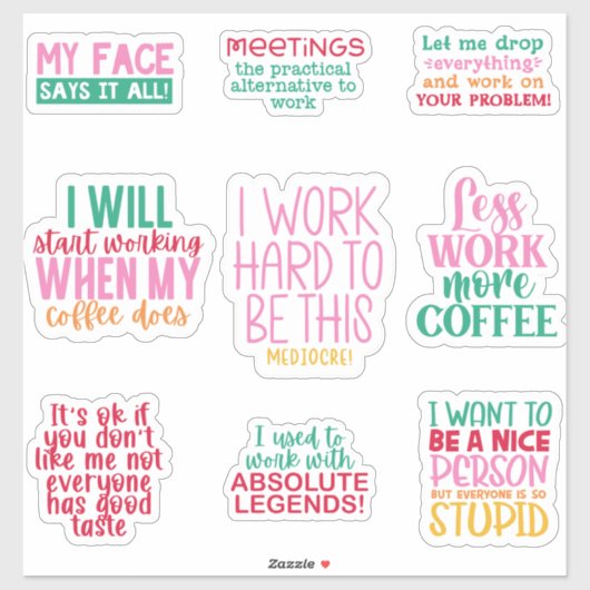 Pack Funny Office-Arbeitsticker inspirierend Aufkleber (Blatt)