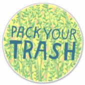PACK IHRE TRASH No Littering Circle Art Aufkleber (Vorderseite)