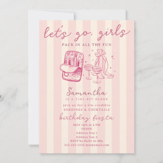 Pack in All the Fun Sardines & Cocktails Birthday Einladung