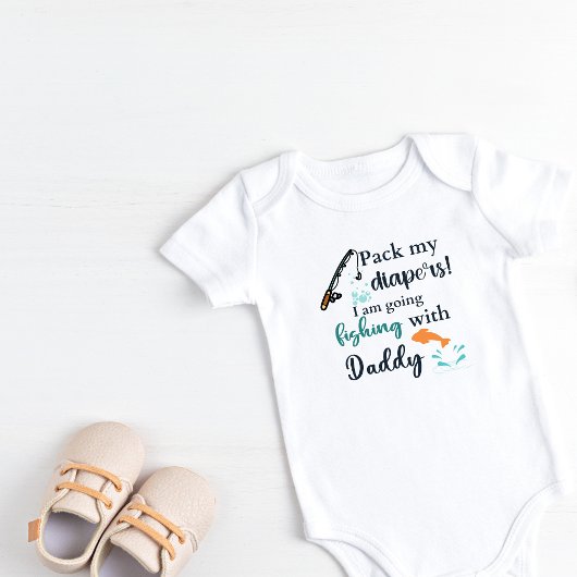 Pack meine Windeln Ich fische mit Daddy Baby Strampler