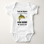 Pack meine Windeln, ich fische mit Papa Baby Strampler (Vorderseite)