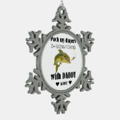 Pack meine Windeln, ich fische mit Papa Schneeflocken Zinn-Ornament (Links)