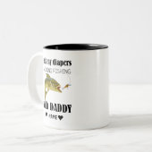 Pack meine Windeln, ich fische mit Papa Zweifarbige Tasse (Vorderseite Links)