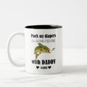 Pack meine Windeln, ich fische mit Papa Zweifarbige Tasse (Links)