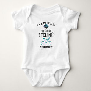 Pack meine Windeln, ich gehe mit Papa Radfahren Baby Strampler