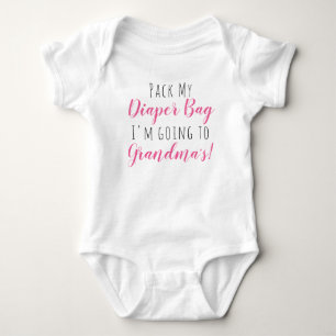 Pack meine Windeltasche Ich gehe zu Grandmas Pink Baby Strampler