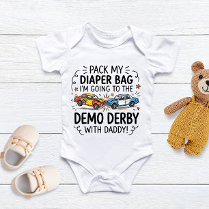 Pack meine Windeltasche, ich gehe zur Demo-Derby Baby Strampler