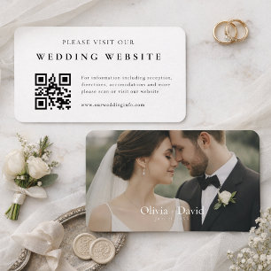 Pack mit 100 eleganten QR-Code-Hochzeits-Webseiten Visitenkarte