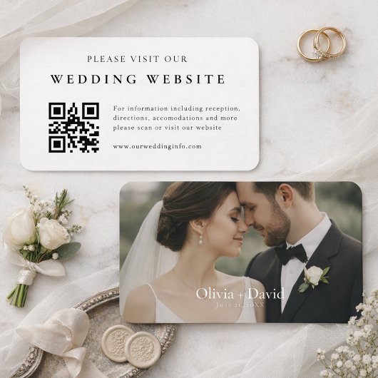 Pack mit 100 eleganten QR-Code-Hochzeits-Webseiten Visitenkarte