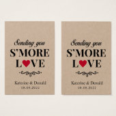 Pack mit 100 No Hole S'more Liebe Premium Kraft Ta (Vorne & Hinten)