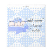 Pack mit Baby Shower Candy Bar Wrappers Gastgesche Notizblock (Vorderseite)