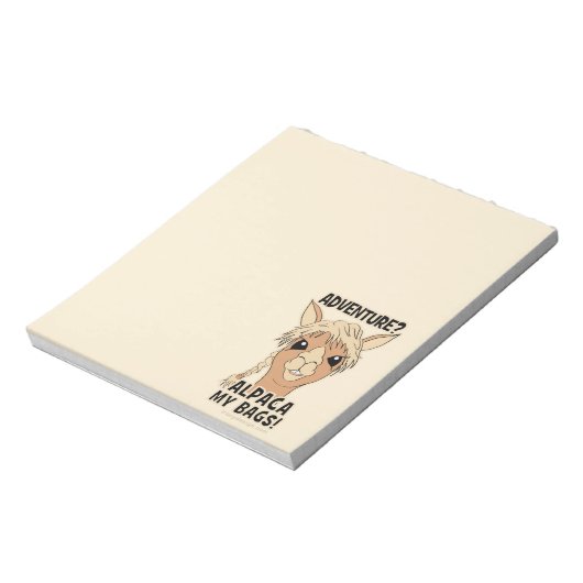 Pack My Bags Funny Alpaca Llama Notizblock (Rotiert)