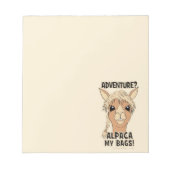Pack My Bags Funny Alpaca Llama Notizblock (Vorderseite)