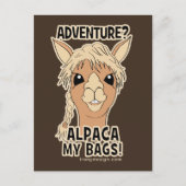 Pack My Bags Funny Alpaca Llama Postkarte (Vorderseite)