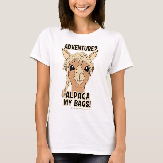 Pack My Bags Funny Alpaca Llama T-Shirt (Vorderseite)