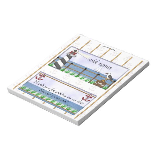 Pack Nautical Party Candy Bar Wrapper Gefallen Notizblock (Rotiert)