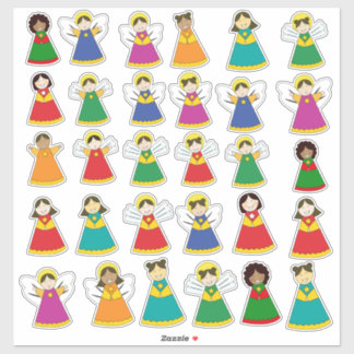 Pack of 30 angels and singing children stickers aufkleber