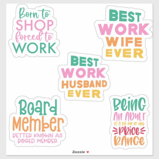 Pack-Paket-Set von Funny Office-Aufkleber-Zitaten Aufkleber (Blatt)