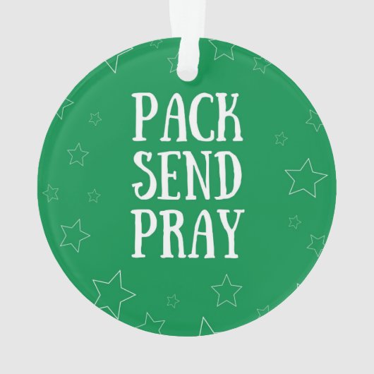 Pack Send Pray Ornament (Rückseite)