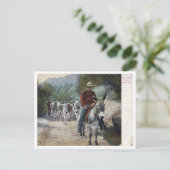 Pack-Train in den Bergen Vintage Postkarte (Stehend Vorderseite)