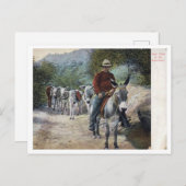 Pack Train in the Mountains Vintage Postkarte (Vorne/Hinten)