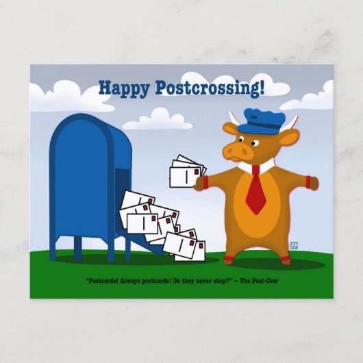PACK VON 10 Postcrossing Post Kuh Postkarten (Vorderseite)