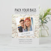 Pack Your Bags Guatemala Destination Wedding  Save The Date (Stehend Vorderseite)