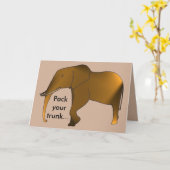 Pack your trunk, Elephant Greeting Card Karte (Gelbe Blume)