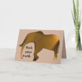 Pack your trunk, Elephant Greeting Card Karte (Vorderseite)