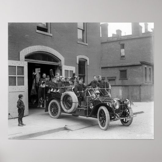 Packard Fire Squad, 1911. Altes Foto Poster (Vorne)