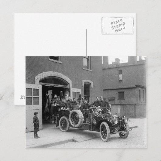 Packard Fire Squad, 1911 Postkarte (Vorne/Hinten)