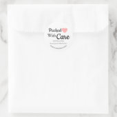 Packed With Care Sticker-Small Business Thank You Runder Aufkleber (Tasche)