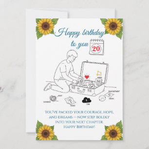Packen für das nächste Kapitel, Geburtstag Karte