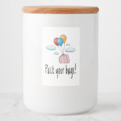 Packen Sie Ihr Gepäck und lass's go in den Urlaub Lebensmitteletikett (Vorderseite)