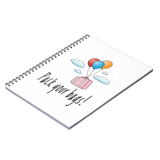 Packen Sie Ihr Gepäck und lass's go in den Urlaub Notizblock (Linke Seite)