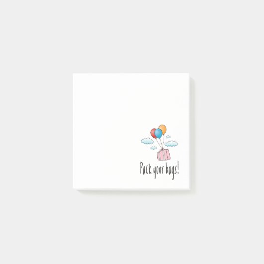 Packen Sie Ihr Gepäck und lass's go in den Urlaub Post-it Klebezettel (Vorderseite)