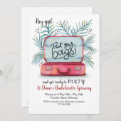 Packen Sie Ihre Bags Junggeselinnen-Abschied-Einla Einladung (Vorne/Hinten)