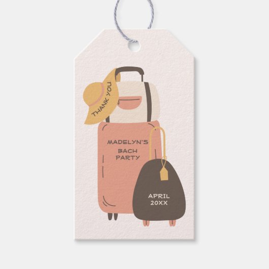 Packen Sie Ihre Beutel Gepäck Zielbachelorette Geschenkanhänger (Vorderseite)