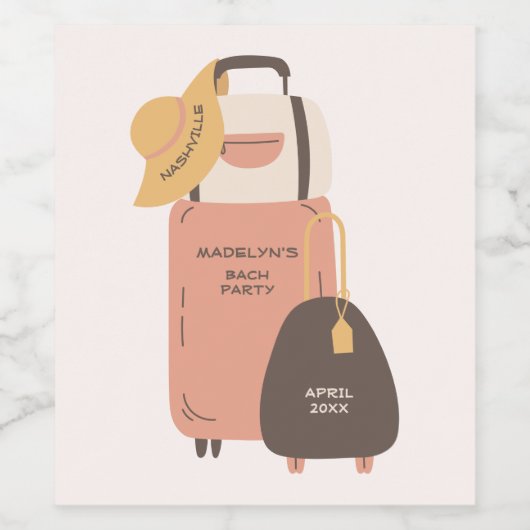 Packen Sie Ihre Beutel Gepäck Zielbachelorette Weinetikett (Einzelnes Label)