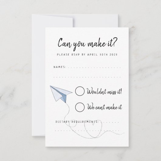 Packen Sie Ihre Beutel mit RSVP-Antwortkarte für H RSVP Karte (Vorderseite)