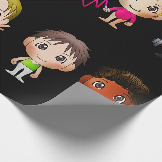 Packen von Papier Cartoon Sportzeichen. Geschenkpapier (Ecke)